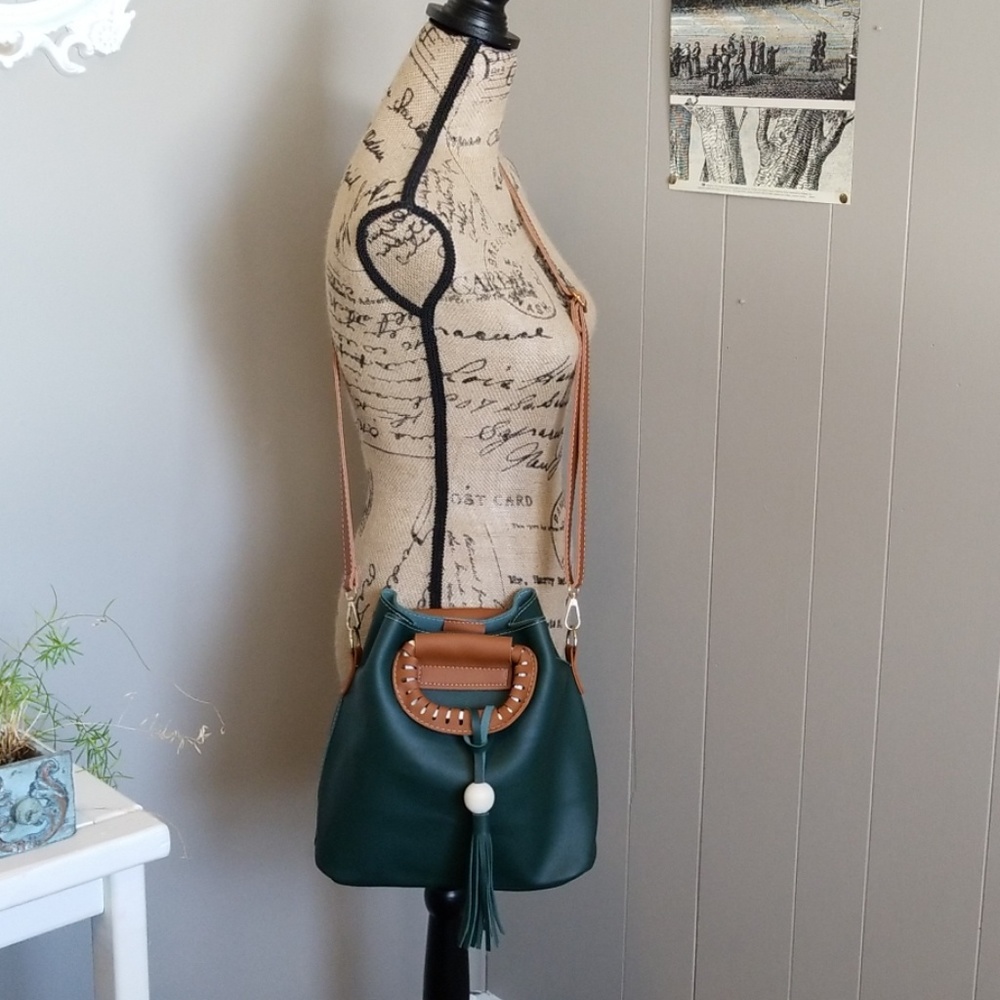 Blue or Green Tasseled Bag - Picture 7 of 7